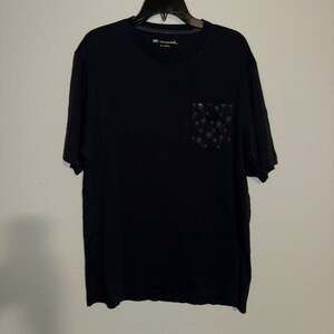 TravisMathew Men's XL Black Pocket T-Shirt with Palm Tree Print